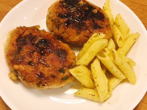 おから入りだけど大満足♪甘辛ねぎハンバーグ